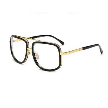 BITZEN Kacamata Hitam Pria Polarized UV400 Metal Frame Sunglasses Gaya Tony Stark - BZ03 Putih