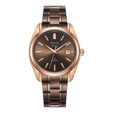 Jam Tangan Pria Alexandre Christie Classic Steel AC 8660 MD BROBO Brown Dial Brown Stainless Steel S
