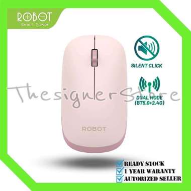 ROBOT M390 Mouse Bluetooth + Wireless Mouse Silent Click - Garansi Resmi 1 Tahun Pink