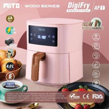 MITO Air Fryer AF1 - Air Fryer Digital Mito AF 1 Wood - Digifry AF1 4L PINK