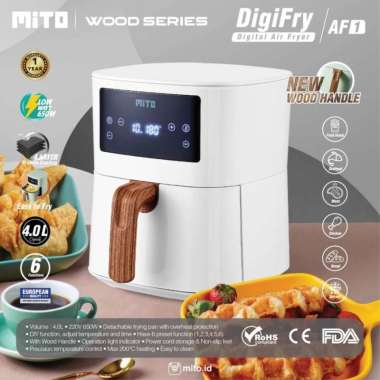 MITO Air Fryer AF1 - Air Fryer Digital Mito AF 1 Wood - Digifry AF1 4L WHITE