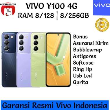 VIVO Y100 4G 8/128GB | 12/256GB GARANSI RESMI VIVO INDONESIA RAM 8/256GB hitam
