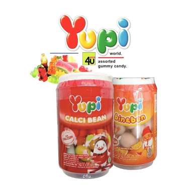 Yupi - Jelly Bean Candy - 70 gr Kemasan Botol CALCI BEAN