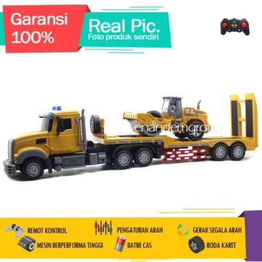 MAINAN MOBIL REMOT KONTROL RC TRUK FLATBED TOWING CAR CARRIER JUMBO