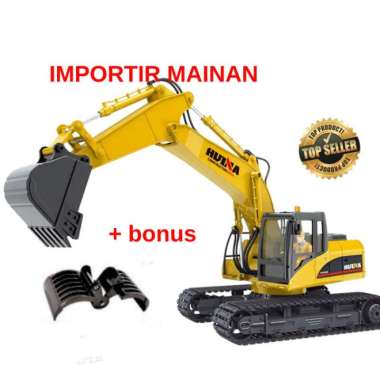 HUINA 1535-70 DIECAST RC EXCAVATOR 2.4GHZ 15CH MAINAN ALAT BERAT REMOT 1535+capitan