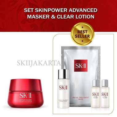 SK-II SKII SK II SK PAKET PERAWATAN WAJAH SKINPOWER ADVANCED DAN MASKER