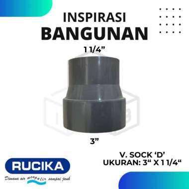 fitting penyambung pipa v.sock vsock vsok rucika 3" x 1 1/4" D produk fitting berkualitas