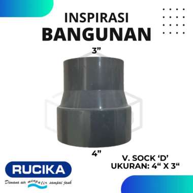 fitting penyambung pipa v.sock vsock vsok rucika 4" x 3" D produk fitting berkualitas