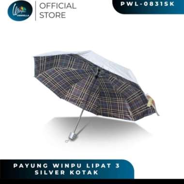 Payung Lipat 3 Winpu Silver motif Kotak