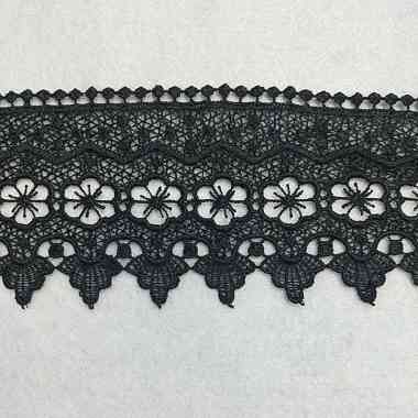 Renda Bordir Lebar 9,5cm METERAN Hitam