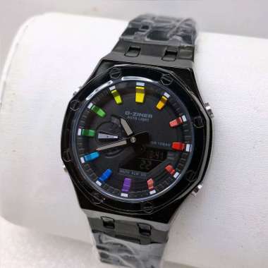 Jam tangan pria Dziner 8335 Hitam pelangi