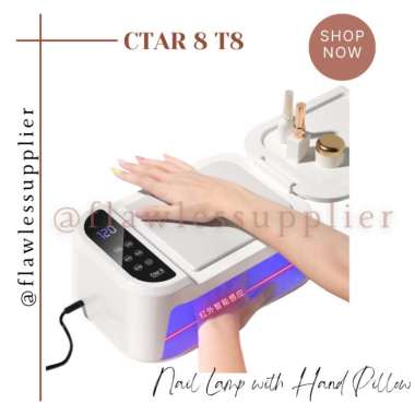 Lampu Nail Art CTAR 8 T8 Nail Lamp with Hand Pillow dan Meja Kutek 180 Watt 69 Bead Beads PREMIUM Al