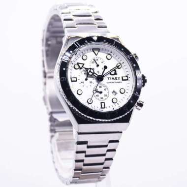 Timex Q Three Time Zone TW2V69900 Jam Tangan Kronograf Pria Original
