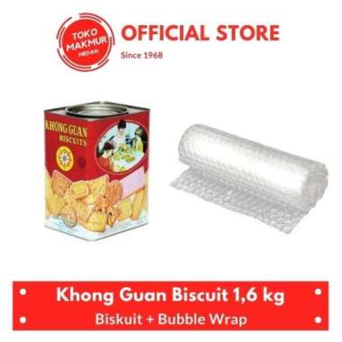 BISKUIT KHONG GUAN KALENG 1600GR - ROTI KALENG BISKUIT + BUBBLEWRAP