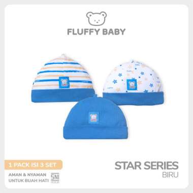 FLUFFY Topi Bulat Bayi STAR (Isi 3Pcs) TPE SRB NEWBORN