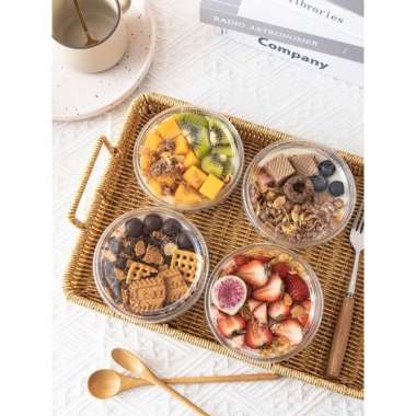 10pcs dessert box Bulat Premium kotak cup dessert tiramisu salad kue - dessert bulat