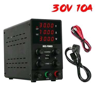 NICE-POWER Adjustable DC Power Supply Bench Voltage Regulator 30V 10A - SPS3010 Hitam