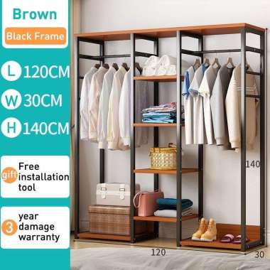 JP Rak Gantungan Baju Kayu Stand Hanger Kotak Kayu / 120 cm