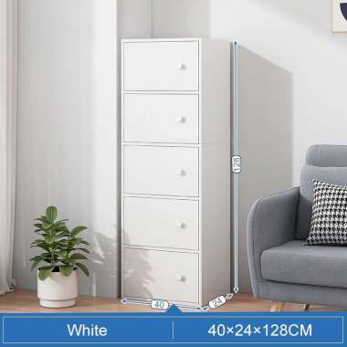 JP Rak Bu 6 Susun Rak Bu Kayu Rak kotak Rak Bu 5 Susun 40X24X128cm