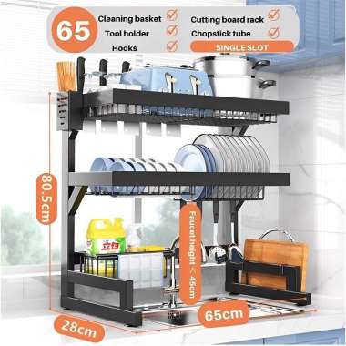 JP Rak Piring Wastafel Rak Wastafel Dapur Stai 65 CM FULL 2 SUSUN
