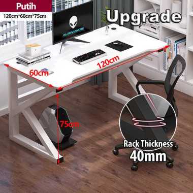 JP Meja Gaming Meja Komputer Meja Kerja Meja A: Putih 120CM (UP)