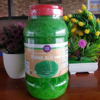 Boba King Jelly Topping-Cendol Pandan Jelly TUB 2KG NO BUBBLE WRAP