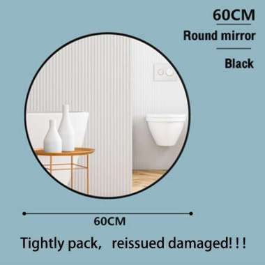 Yup Cermin Aesthetic Minimalis Cermin Gantung Dinding6 Hitam-60cm