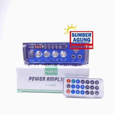 Fleco F188BT Power Amplifier Ampli Audio Musik Wireless Bluetooth RMS 10W 10 Watt Output Colokan Mic