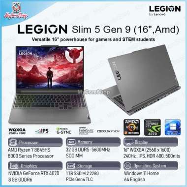 LENOVO LEGION SLIM 5 GEN 9 AMD RYZEN 7 8845HS 32GB RAM 1TB SSD RTX 4070 8GB 16" WQXGA 240HZ