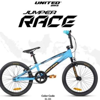 FULL BIKE SEPEDA UNITED BMX JUMPER RACE BLUE BLACK