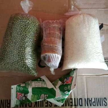 Paket K.Ijo 1/2 kg, Gula pasir 1/2 kg, Gula Merah 1/4 kg, Santan 2 pcs