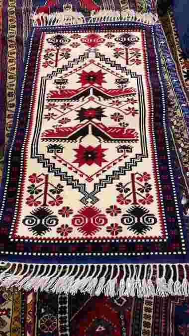 Karpet Handmade Made in Turki Yagcibedir 12 Navy Cream 146x81 Cm