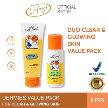 DERMIES Hello Glow Micellar Water Gel dan Toner - Pembersih Wajah dan Make up