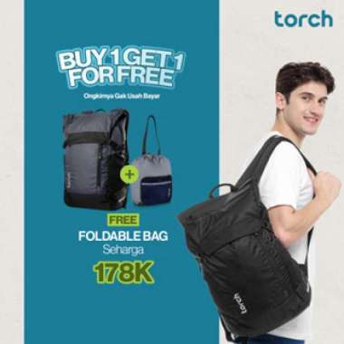 Torch Ishikari Tas Ransel Laptop Sekolah Pria Backpack 22L Rain Cover + Get 1 Bag