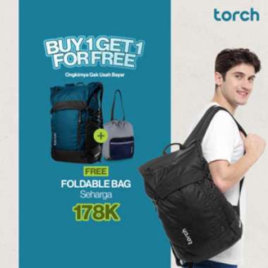 Torch Ishikari Tas Ransel Laptop Sekolah Pria Backpack 22L Rain Cover + Get 1 Bag