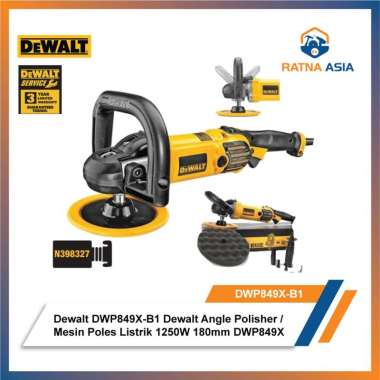 Mesin Poles Dewalt DWP849X-B1 180mm, 1250W, dengan Soft Start dan Rubber Overmoulded Gearcase