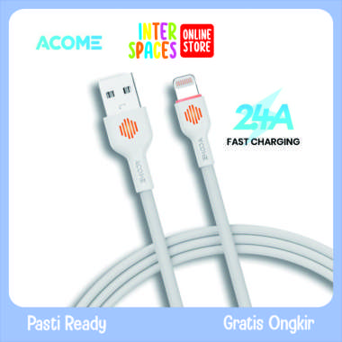 Kabel Data Iphone ACOME ASL-010 For Lightning Devies Charger Handphone Fast Charging