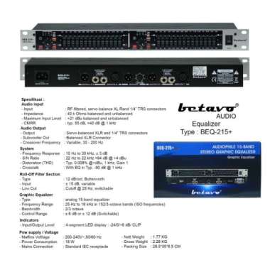 Equalizer BETAVO BEQ215 + BEQ-215 OUT Subwoofer Original