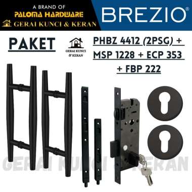 Paket PHBZ 4412 (2PSG) MSP 1228 ECP 353 FBP 222 Pull Handle Gagang Pintu 2 Daun MATTE BLACK
