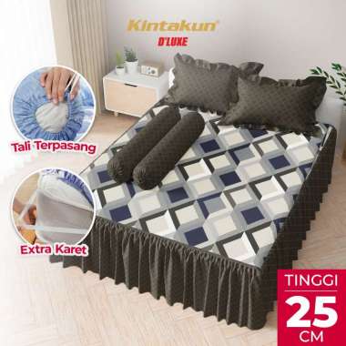 Kintakun DLUXE Sprei Set Rumbai Tinggi 25cm HASYA 160x200 / 180x200 Seprai Queen King Aesthetic B2 -