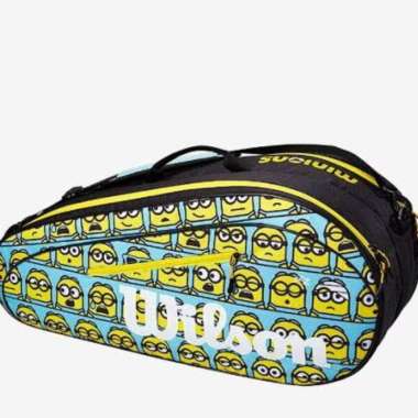 Tas Tenis Wilson Minions Yellow Blue 3pk/Tennis Racket Wilson Minions Bag Original Wilson New 6pk