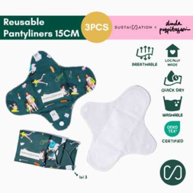 Sustaination x Dinda Menspad Pantyliner Pembalut Kain Pakai Ulang (3 Pcs)