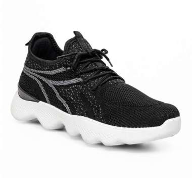 Dr. Kevin Sepatu Sport Pria Men Sneakers Sekolah Flyknit Tali 889-070 Hitam 42