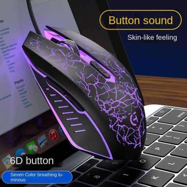 ONEVAN Mouse Gaming LED Colorful Crack 6D Button Ergonomic 4800 DPI M20 Mouse Gaming Wired Rechargea