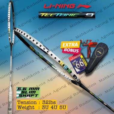 Raket Badminton Bulutangkis Lining Li Ning Tectonic 9 tectonic9 original lengkap 4U