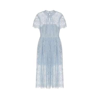 [12.12 Dealcember] Self Portrait Lace Keyhole Midi Dress Blue 4 Blue