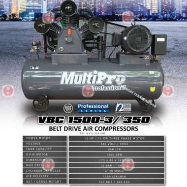 VBC1500-3 COMPRESSOR KOMPRESOR ANGIN LISTRIK 15HP 3P MULTIPRO VBC 1500