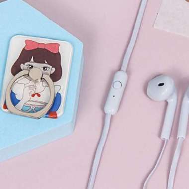 Earphone Cute Gaming Free Stiker Cincin Hp KAwai Stand Stiker Hp
