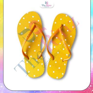 SENDAL JEPIT SWALLOW POLKA DAN POLOS / Sandal Murah KUNING POLKA