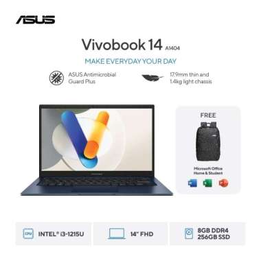 Asus Vivobook 14 A1404ZA-IPS321 [i3-1215U|RAM 8GB|SSD 256GB|Win11|OHS21|Blue]